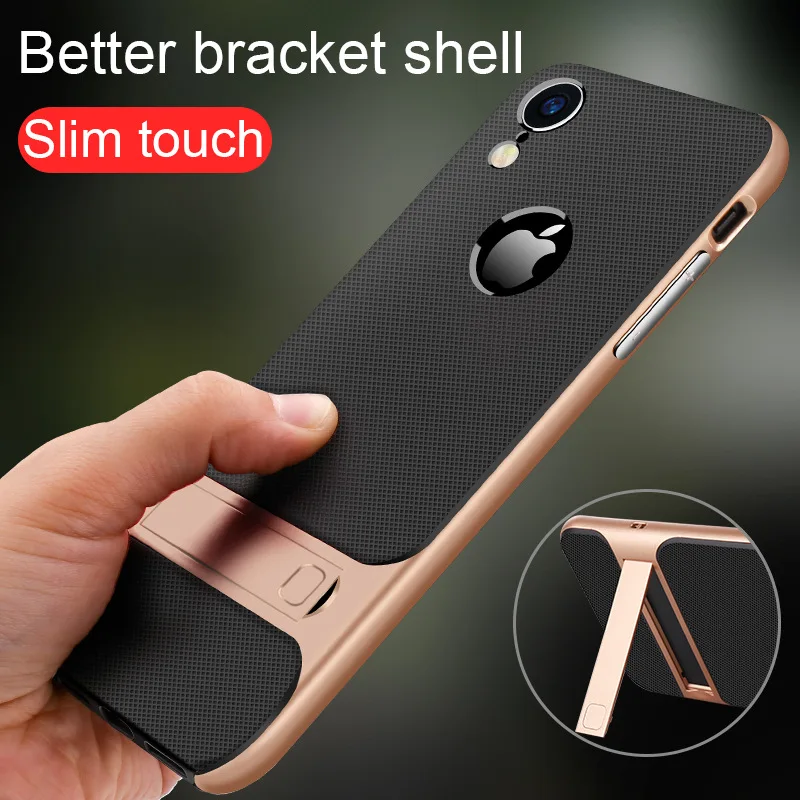 Для Apple iphone 7 8 plus 2-в-1 Стенд поддержки чехол для XR XS Макс Популярные X case понятны |