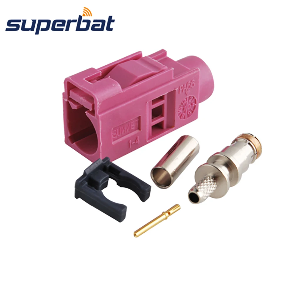 Superbat Antenna Connector Fakra Crimp Female Key Code H Violet for GPS XM Direct for RG316 RG174 LMR100