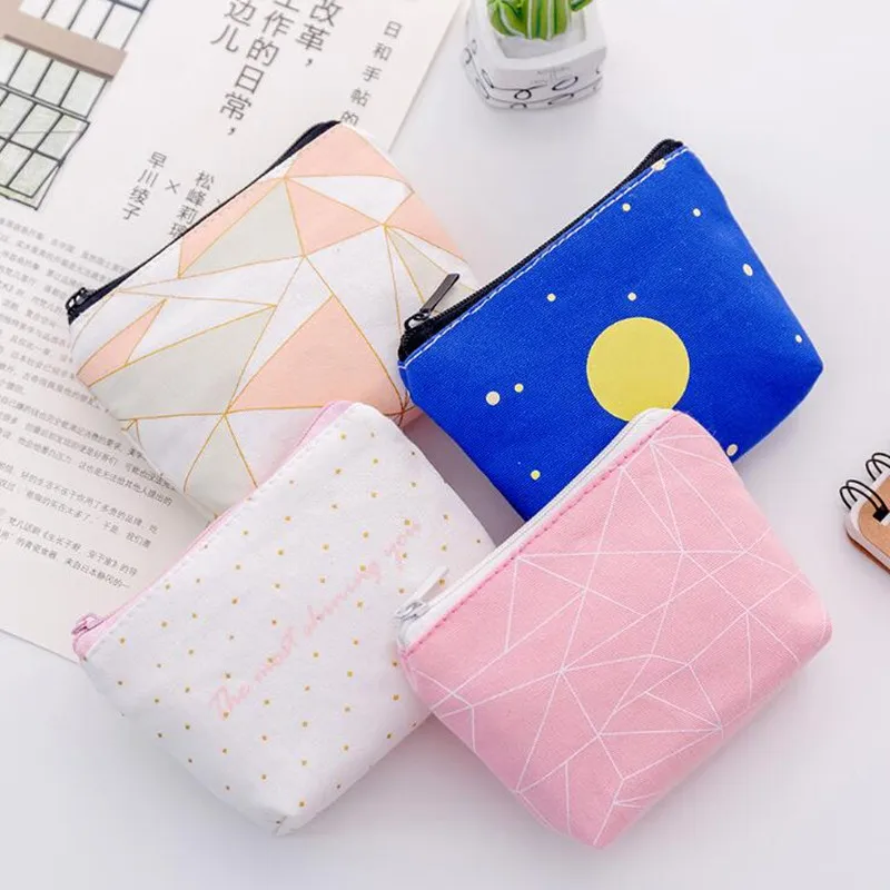 

M096 Small Fresh Coin Purses For Women Geometric Pattern Zero Wallet Girl Women Student Gift Wholesale