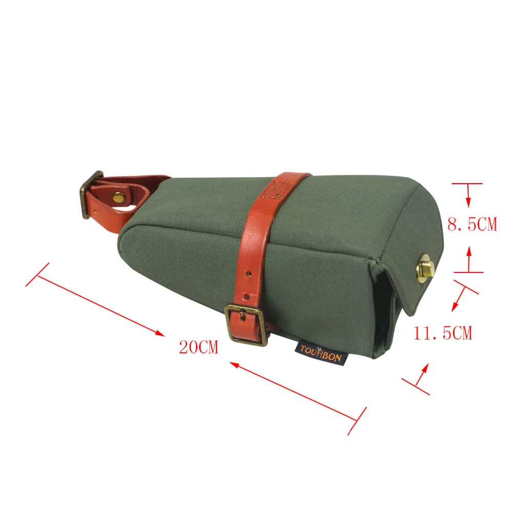 tourbon vintage bike saddle bag bicycle seatbag seat tail case waxwear canvas phone pouch cycling accessories water repellent free global shipping
