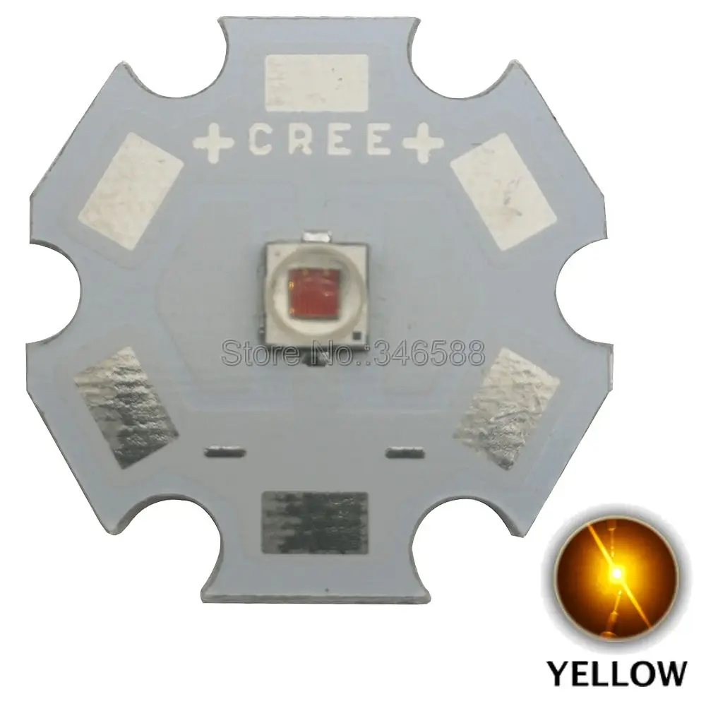 10pcs 3W Cree XPE2 XP-E2 High Power LED Emitter Lamp Light Amber Yellow LED Lighting 8mm 10mm 12mm 14mm 16mm 20mm PCB