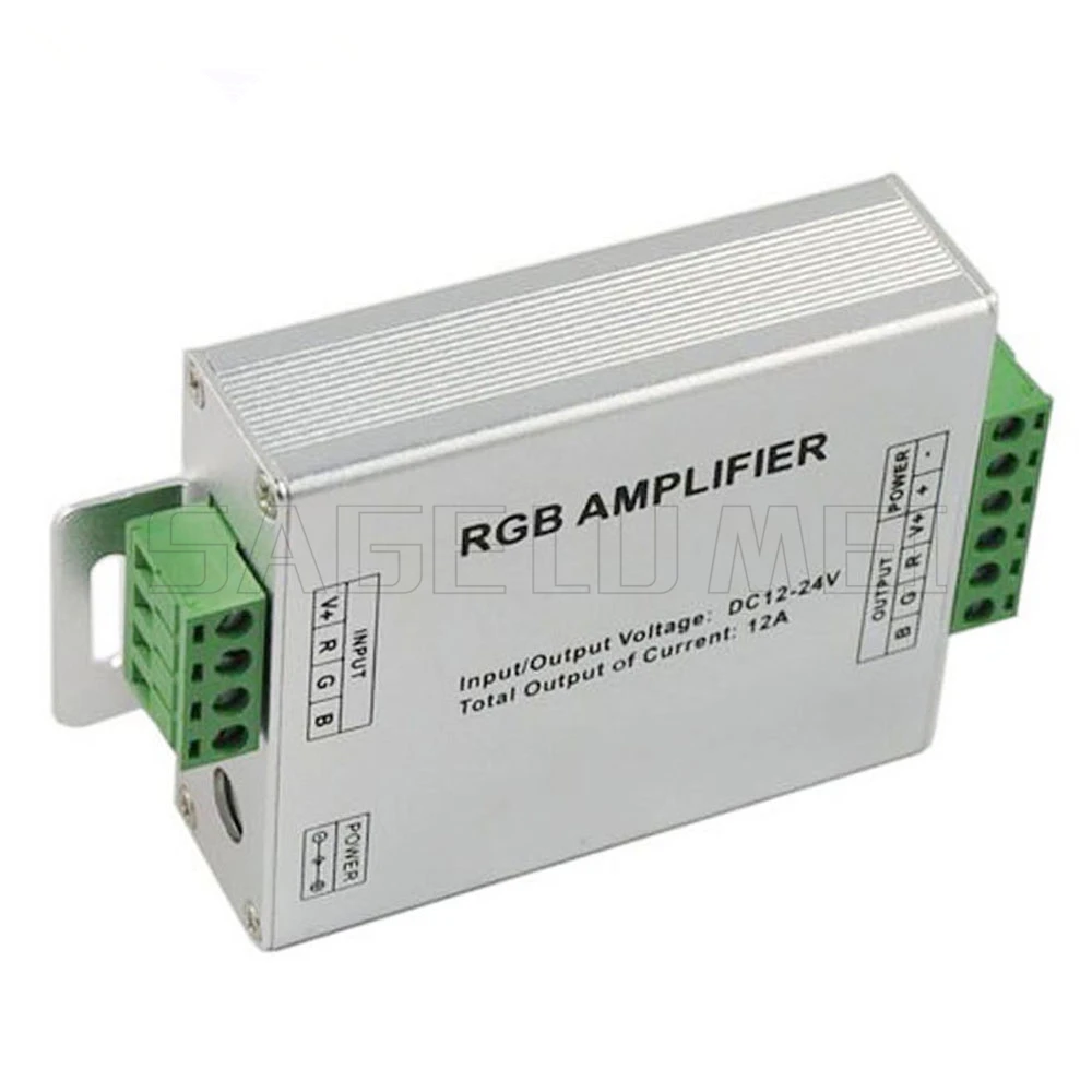DC12-24V 12A RGB Усилитель контроллер усилитель сигнала для 3528 5050 SMD светодиодный