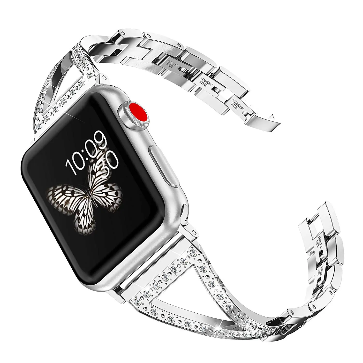 Ремешок для часов женский Алмазный Apple Watch 38/40 мм 42/44 сменный ювелирный браслет iWatch