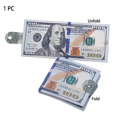 New Dollar 100 НОВЫЕ шикарные бумажники с принтом денег, мужские бумажники с монеткой на молнии, холщовые бумажники с узором в виде банкнот, евро-Засов унисекс - Цвет: New Dollar 100