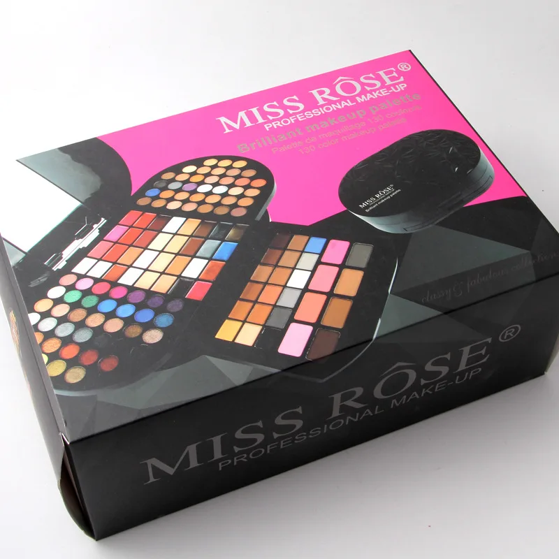 Бренд Miss Rose 130 цветов матовая и блестящая палитра теней для век набор макияжа