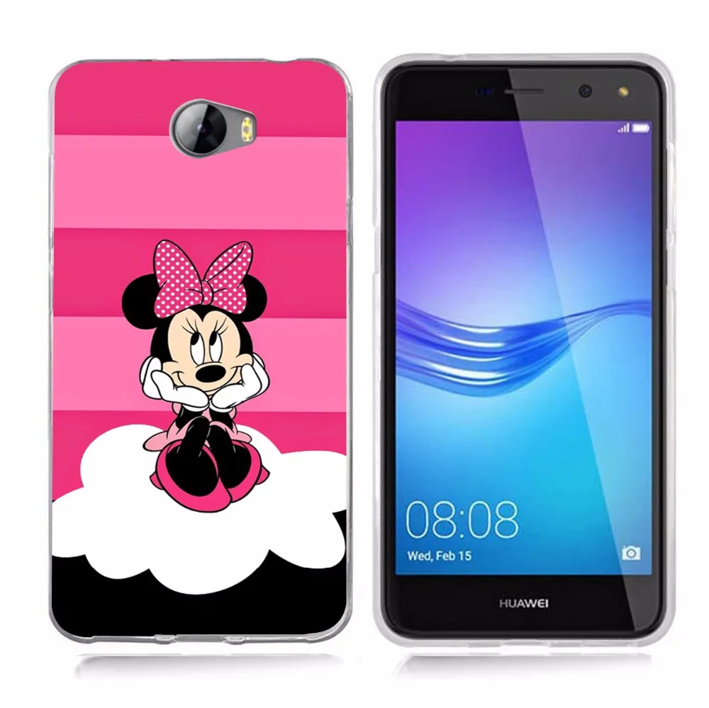 For Huawei P9lite/P8 Lite 2016 2017 Y5 II 2 Y5ii / Y6II Compact Cute Minnie Mickey Soft TPU Silicone Pattern Clear Case B102 |