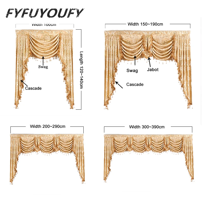 

European style Upmarket chenille embroidered Pelmet Retro court spun gold embroidery living room,valance,Additional purchase