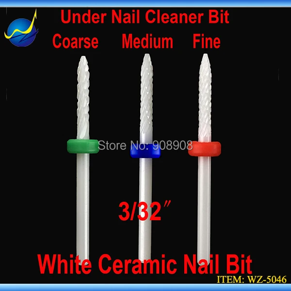 3pcs Pro Ceramic Nail Drill Bits Nail File Drills Chiropody Podiatry Manicure Pedicure Salon Electric Machine Car Tools 3/32''