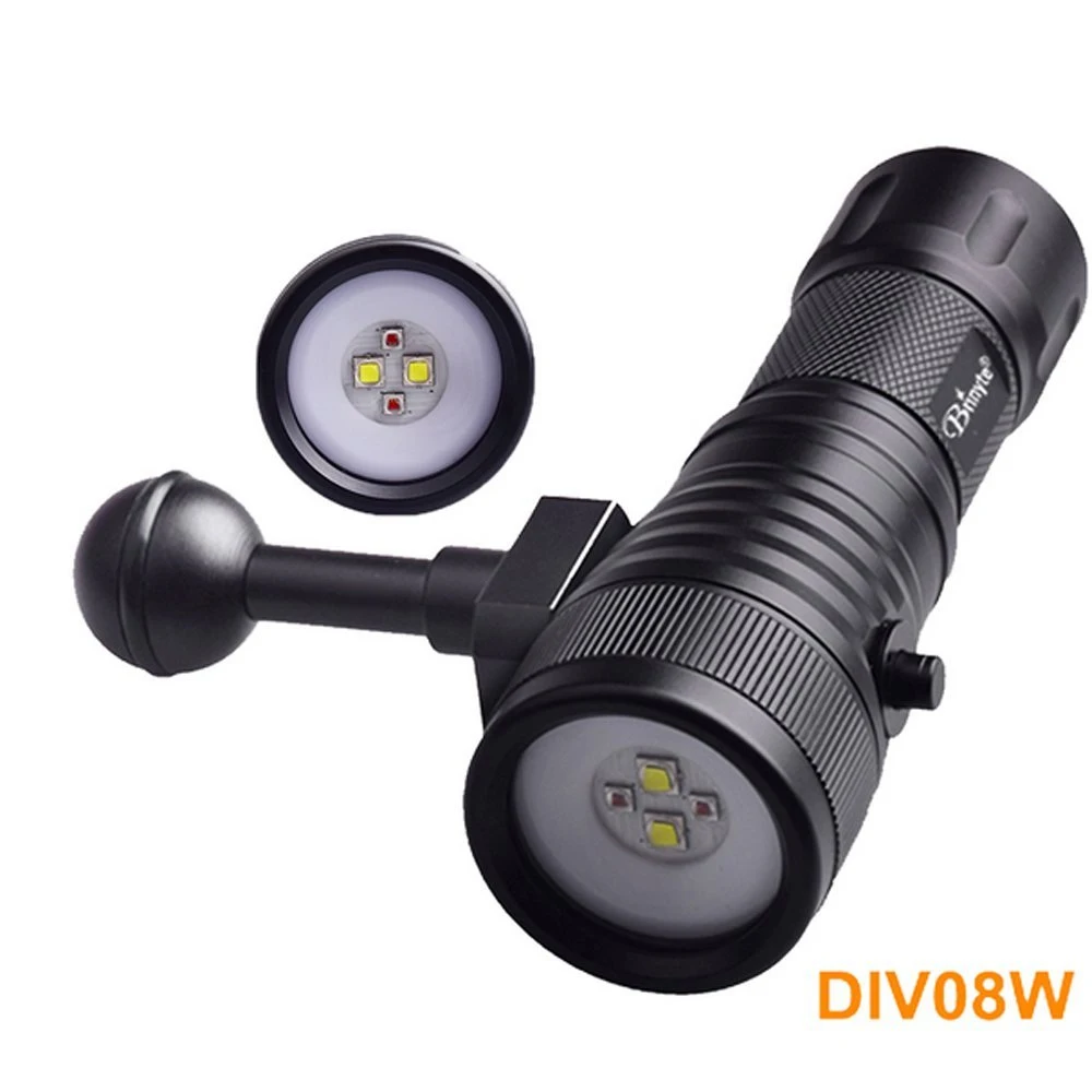 Brinyte DIV08W красный светодиодный видео/фото свет CREE XML2 1500lm подводный Электрический