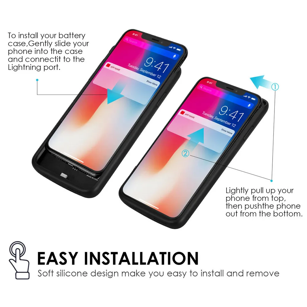 XGODY 6000 мАч чехол для зарядного устройства для Apple iphone XR XSMAX тонкий умный чехол для внешнего аккумулятора защитный чехол для iphone XR XSMAX