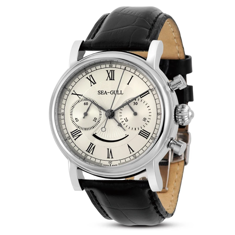 Удобные автоматические механические водонепроницаемые часы из натуральной кожи