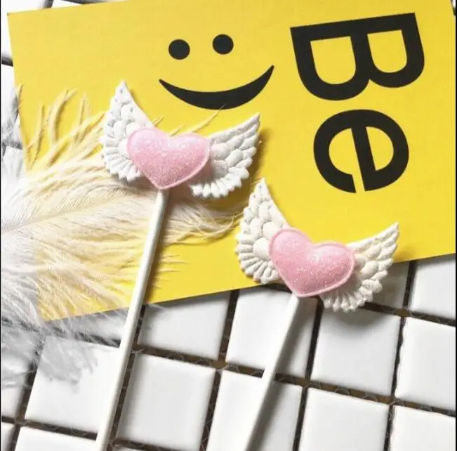 50pcs Angel wings decorate cupcake topper wedding birthday party cake supplies | Дом и сад