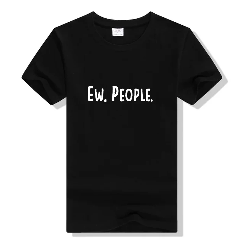 Забавная футболка с надписью Ew People хипстерская женская круглым вырезом высокое