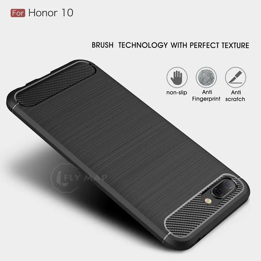 Силиконовый мягкий чехол для Huawei Honor 10 COL-L29 COL-TL00 TPU из углеродного волокна