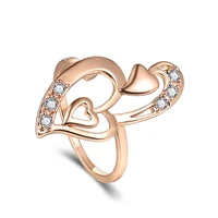 kfvanfi fashion delicate love heart shaped rings champagne gold color finger rings for women fine jewelry female party gifts