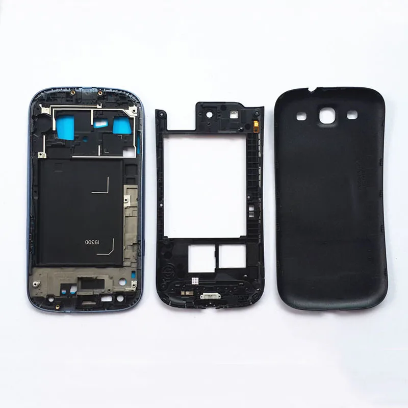 Полный Корпус для samsung Galaxy S3 I9300 s3 neo 9300i 9301i передняя рамка+ средняя рамка+ крышка аккумулятора запчасти для ремонта двери