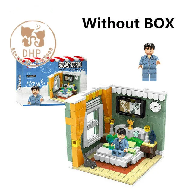B Bedroom XINGBAO 01401 подлинный Строительный набор живого дома, развивающие строительные блоки, модель, фигурка, игрушка, подарки для детей - Цвет: B Bedroom