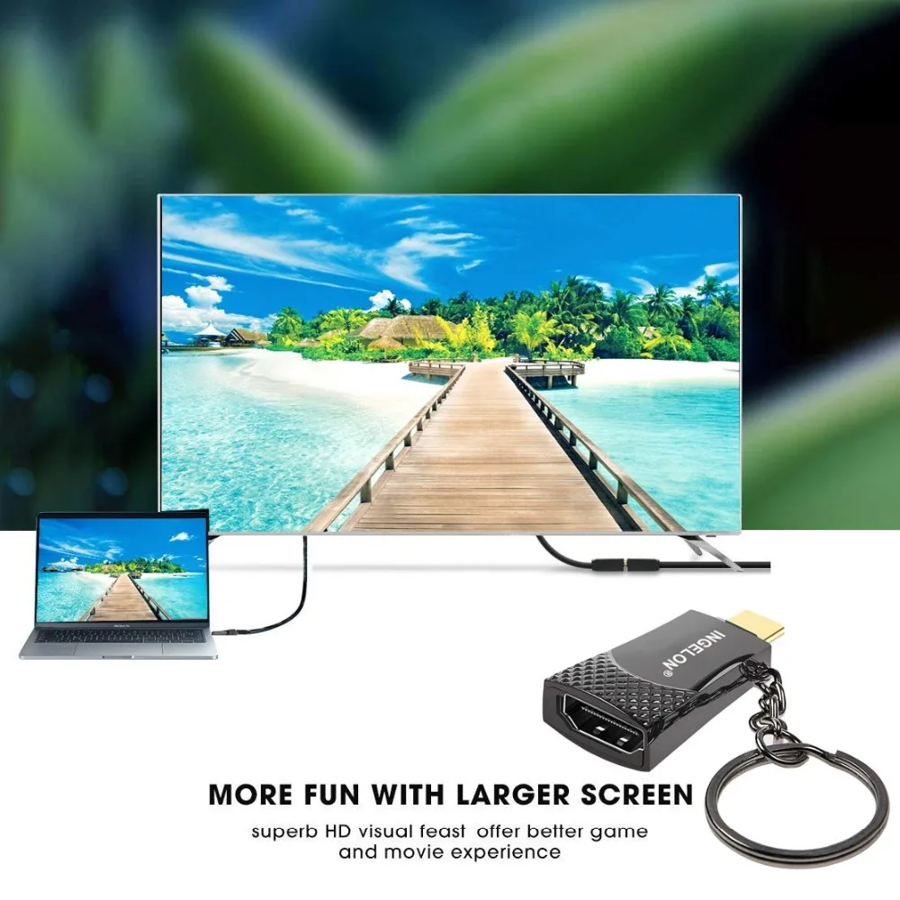 

Ingelon USB C To HDMI Adapter 4K Type C to HDMI Adaptateur Supports 4K @30Hz HD Compatible for Samsung Galaxy S9/S8 Type C Phone