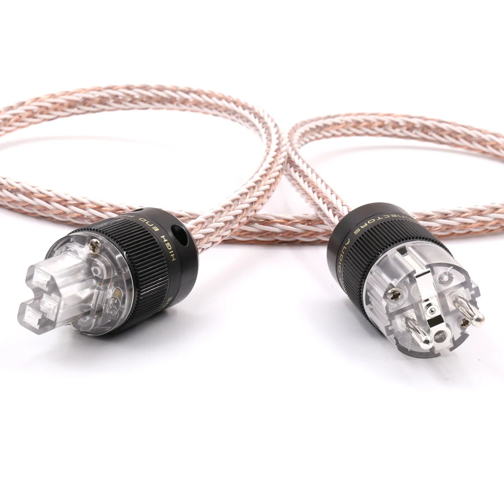 Медные провода Hifi OCC AWG 15 EU шнур питания Schuko с посеребренным покрытием|Кабели VGA| |
