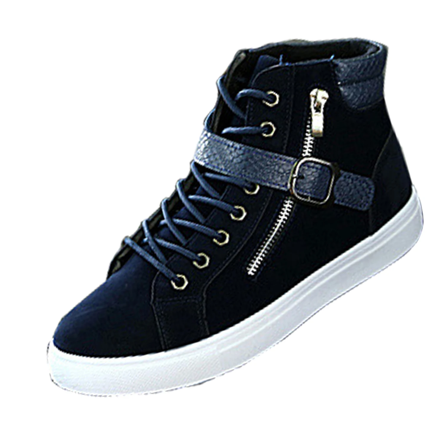 

New 2016 Fashion Men Casual Shoes Hip Top Boots Men's Casual White Flat Shoes High Quality
