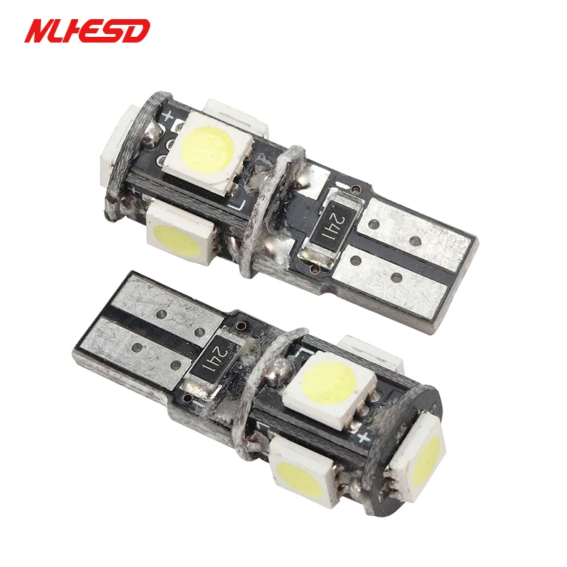10 шт. T10 5 smd 5050 led Canbus Error Free автомобильный светильник s W5W 194 168 2825 5SMD Клин сигнала