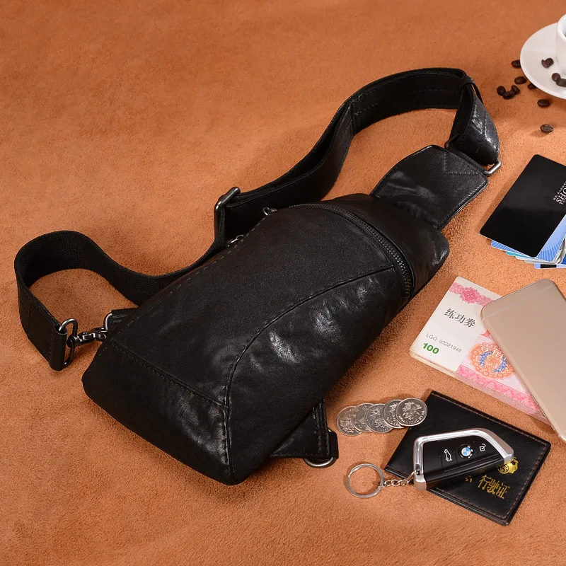 Мужские нагрудные сумки из натуральной кожи Классическая мужская сумка ручной