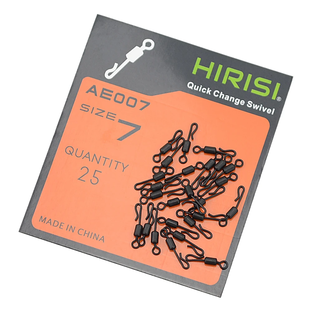 50x Carp Fishing Swivels Quick Change Stainless Steel for Carp Fishing Rig Fishing Accessories Terminal Tackle AE007