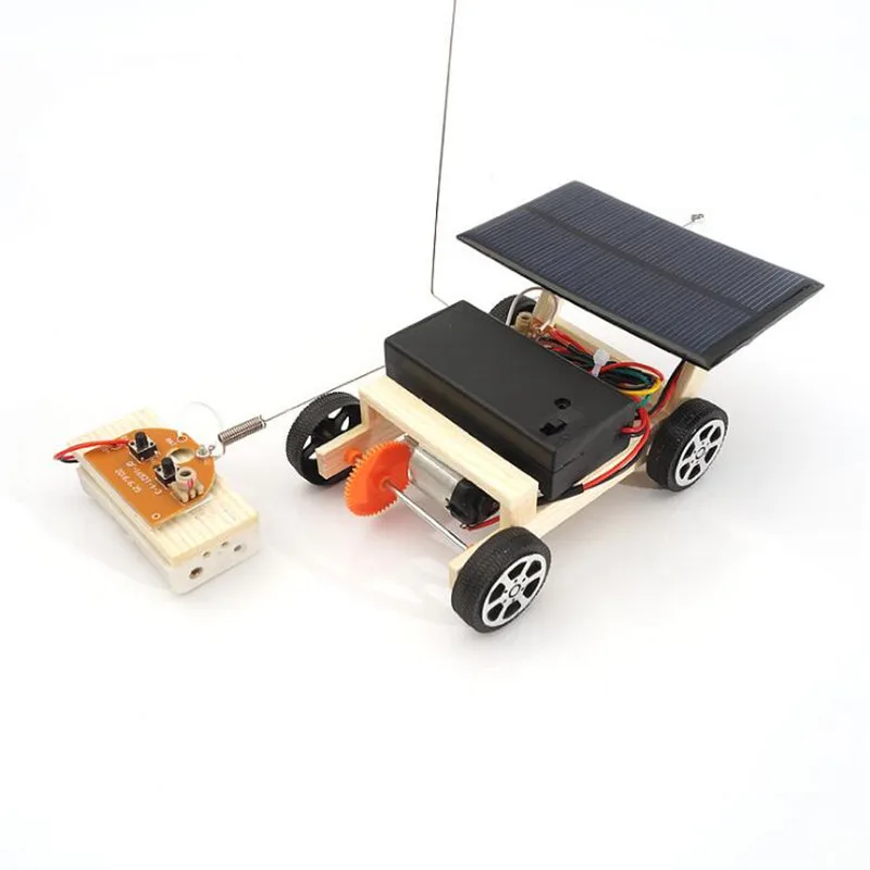 DIY солнечный автомобиль с дистанционным управлением деревянная сборка RC научная