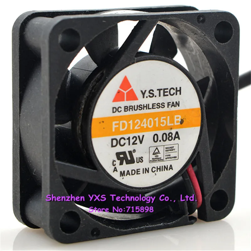 FD124015LB 4015 4 см 40*40*15 мм DC 12 В 0.08A 5000 об/мин 2 провода Вентилятор охлаждения |