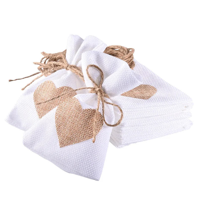 Подарочная сумка из натурального льна 12 шт. подарочная упаковка для свадьбы