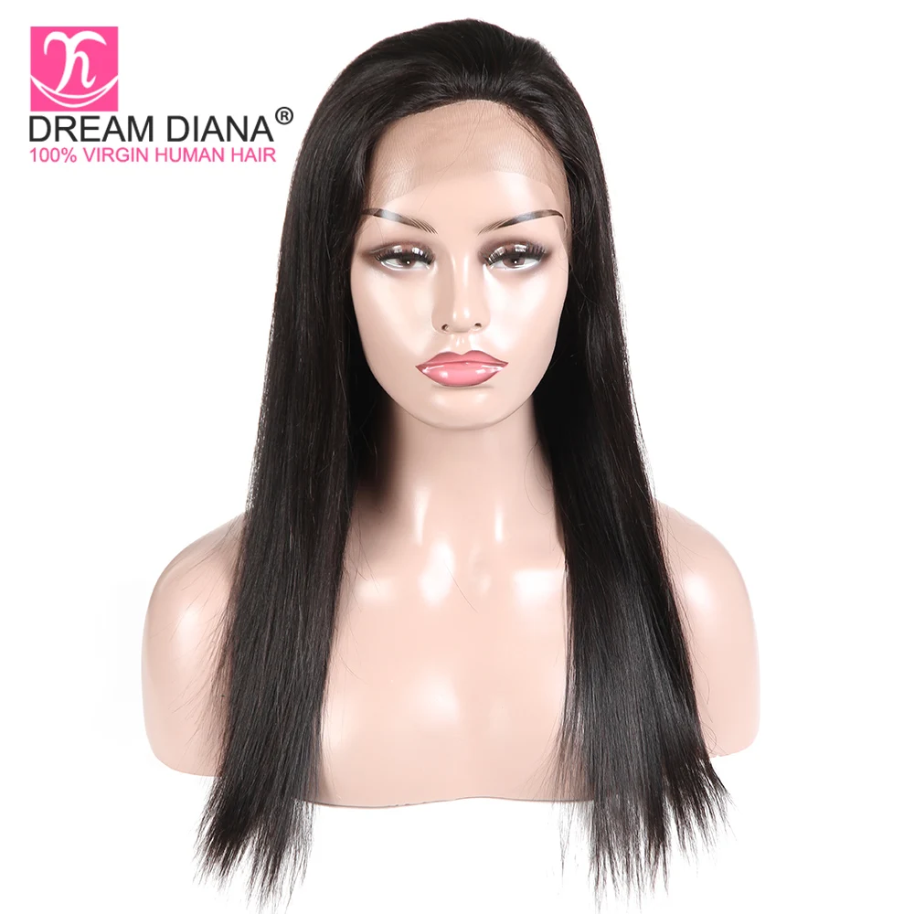 Мечта бразильский 360 синтетический парик Remy прямой шнурка предварительно сорвал