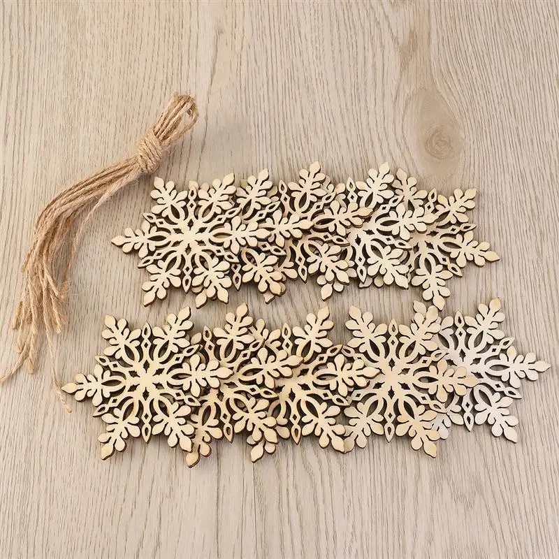 Горячие 10 шт. Sharp гексагональные деревянные Снежинка с орнаментом Новогоднее