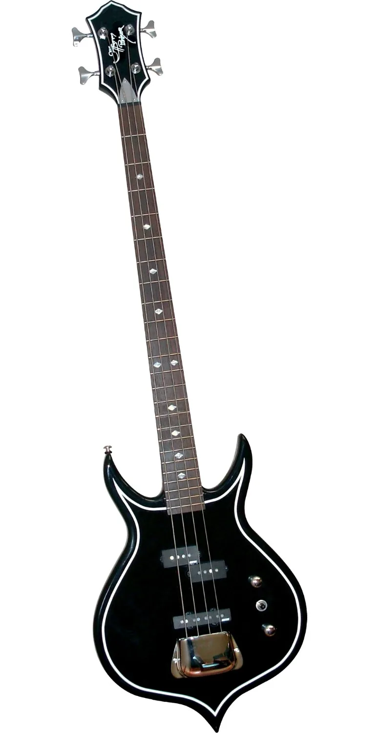 Редкие Генные симмоны бас 4 струны черная гитара гитарный корпус красного дерева