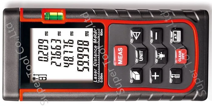 Цифровой лазерный дальномер измеритель пузырьковый уровня площадь