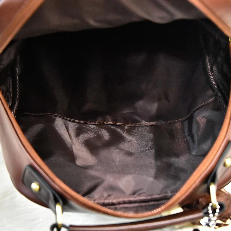 Women Female Brand Back Pack College Style Leather Backpack School Back pack Vintage Student Schoolbag Retro Rucksack Square