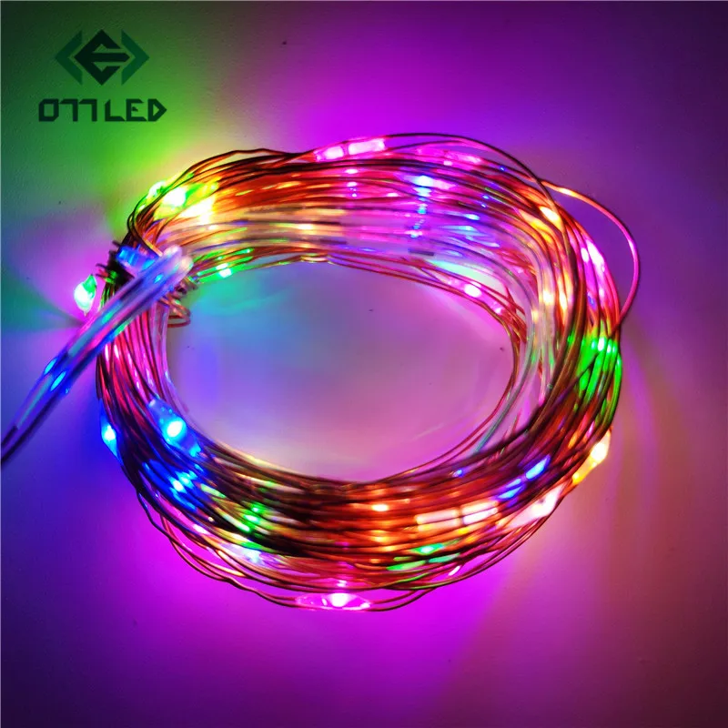 Светодиодный фонарь с батареей 2 м 5 медный провод светодиодный гирлянда