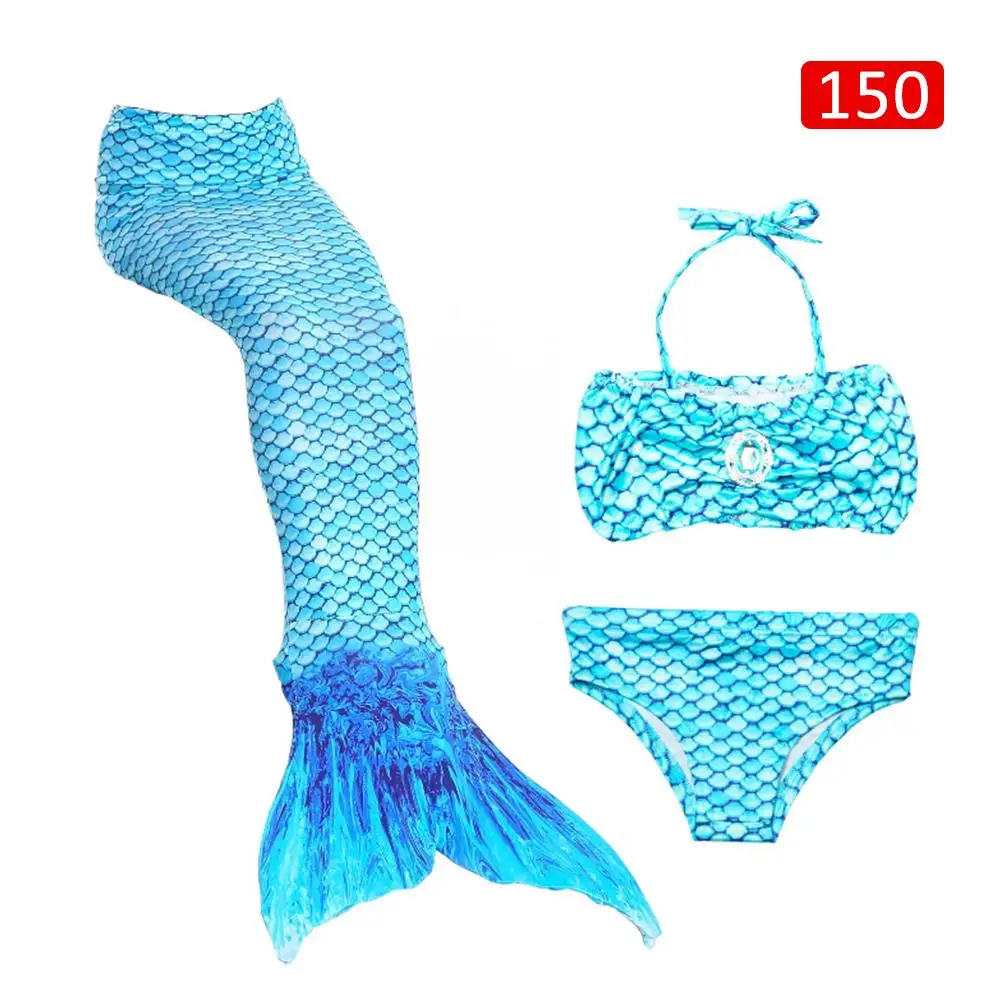 Sky Blue Купальник Детский хвост русалки купальные костюмы могут быть оснащены голеностопным костюмом русалки Cos подарочный набор - Цвет: Sky Blue
