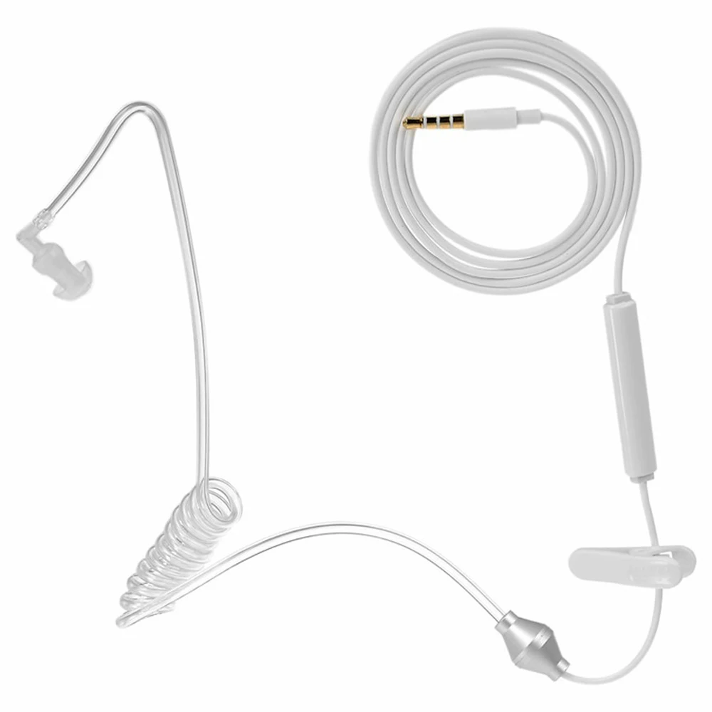 FBI Style In-ear Earphone Earbuds 3.5mm Radiation Protection Monitor Earpiece Mini Walkie Air Tube Headset with Mic | Электроника