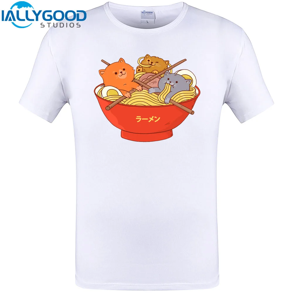 IALLYGOOD студии Kawaii Ramen и товары для кошек дизайн футболка Новое поступление летние