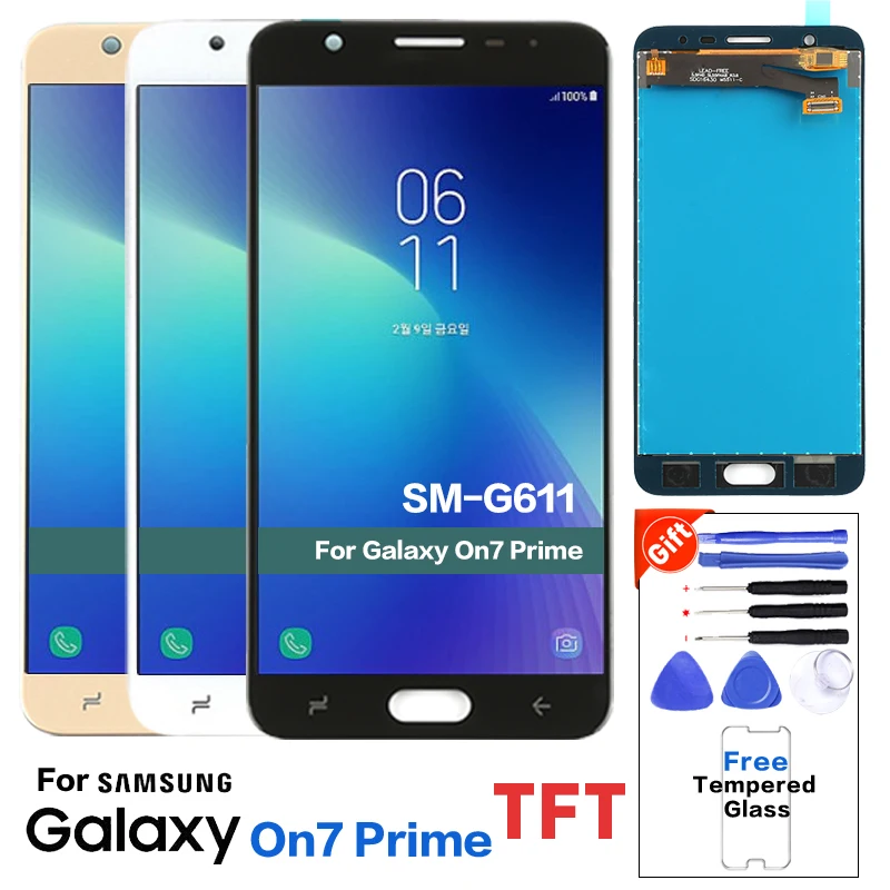 Для SAMSUNG Galaxy J7 Prime 2018 ЖК дисплей сенсорный экран для Prime2 G611 протестирован +