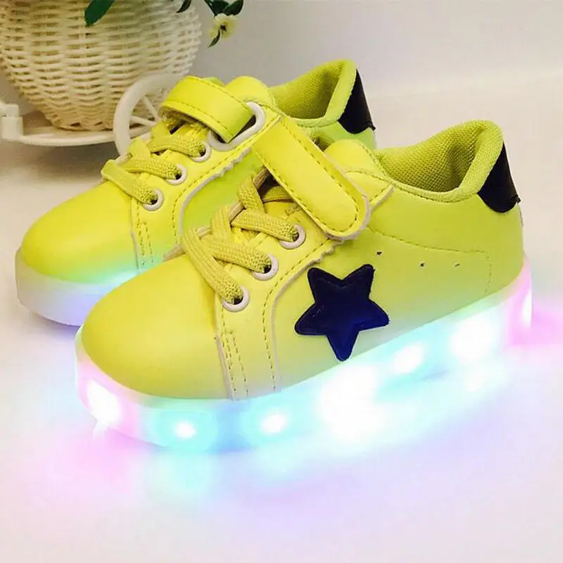 Новинка 2017 года светодио дный светящиеся туфли для мальчиков и девочек мода свет