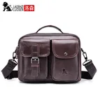 Мужская сумка LAOSHIZI из 2022 натуральной кожи, сумки через плечо для мужчин, сумка-мессенджер, повседневный деловой портфель, мужская сумка через плечо