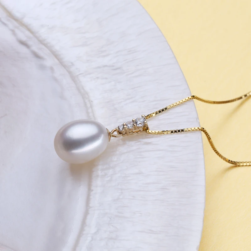 FENASY 18K Gold pendant pearl Jewelry necklaces for lovers office career fine jewelry pendants send s925 silver | Украшения и