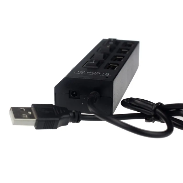CARPRIE USB 2.0 4 Port Power On/Off Switch LED Hub for PC Laptop Notebook BK | Компьютеры и офис