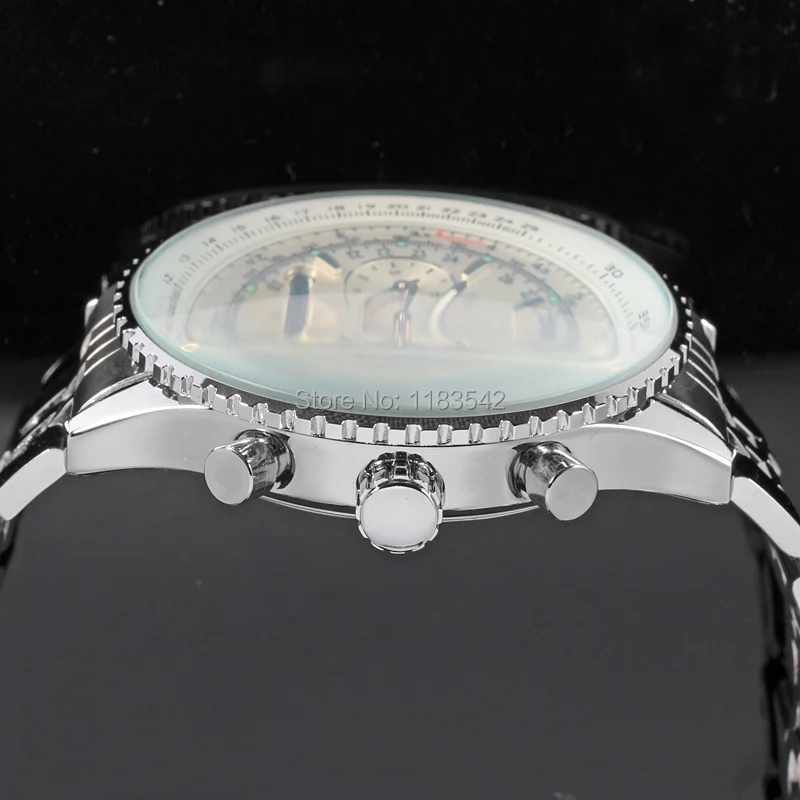 JARGAR JAG034M4S1 Automatic fashion dress wristwatch silver watch with stainless steel band for men hot selling free ship