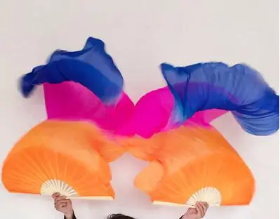 Бесплатная доставка веер из 100% натурального шелка Фата для танца живота