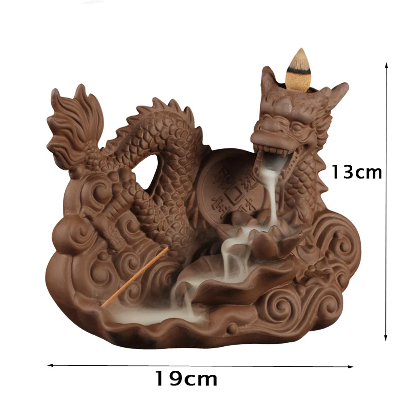 The High Quality Dragon Incense Burner Backflow Ceramic Home Decor Felicitous Machine Budda Decorative Gift Stick Holder | Дом и сад