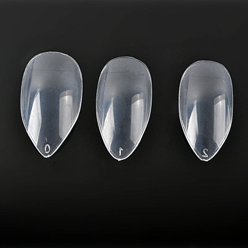 120 pcs Clear Perforate Full Cover Sharp Water Drop Acrylic Fake Nail | Красота и здоровье