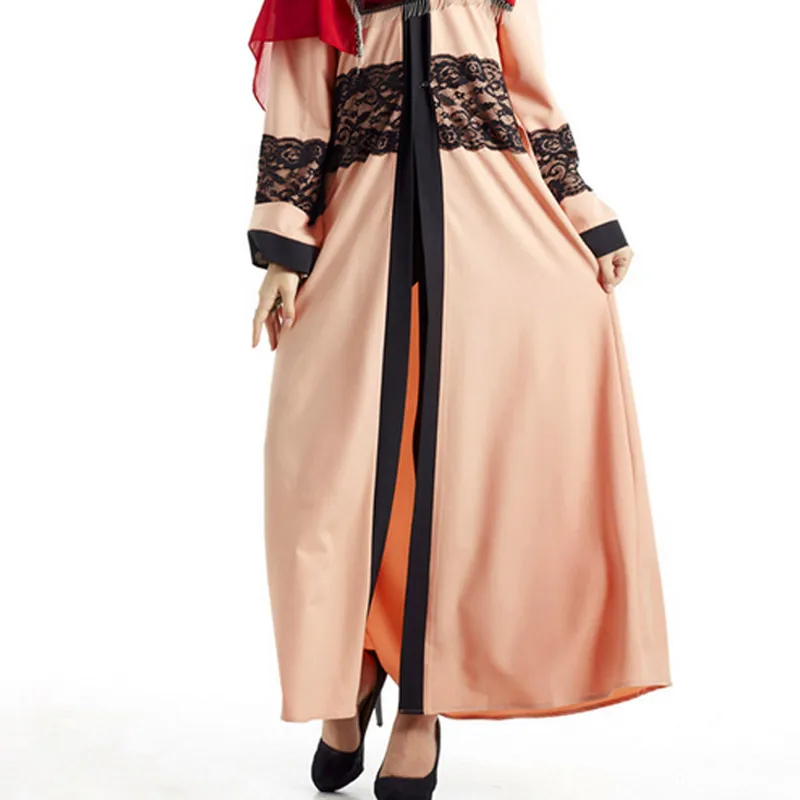 Женское платье макси с длинным рукавом марокканского Caftan исламского