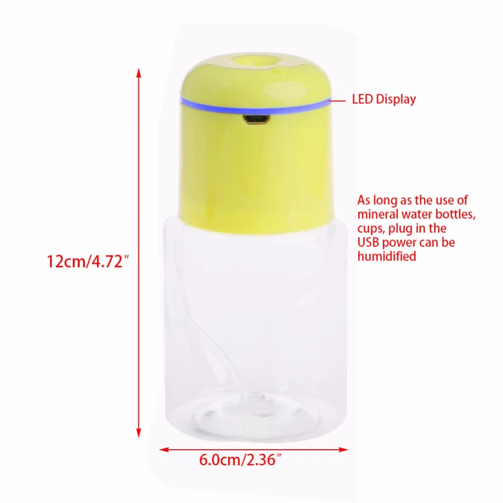 

MEXI Ultrasonic Mist Make Air Humidifier Bottle Caps LED Light Aroma Diffuser Fogger